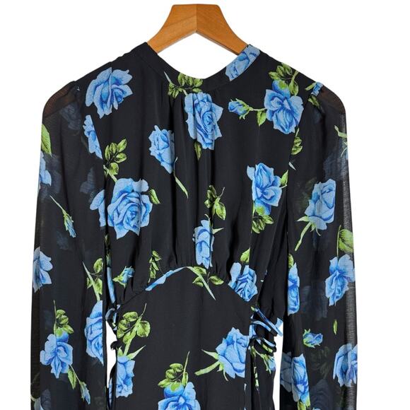 Free People Samantha Lace Up Floral Mini Dress in Black Combo Women’s Size XS - Picture 4 of 12